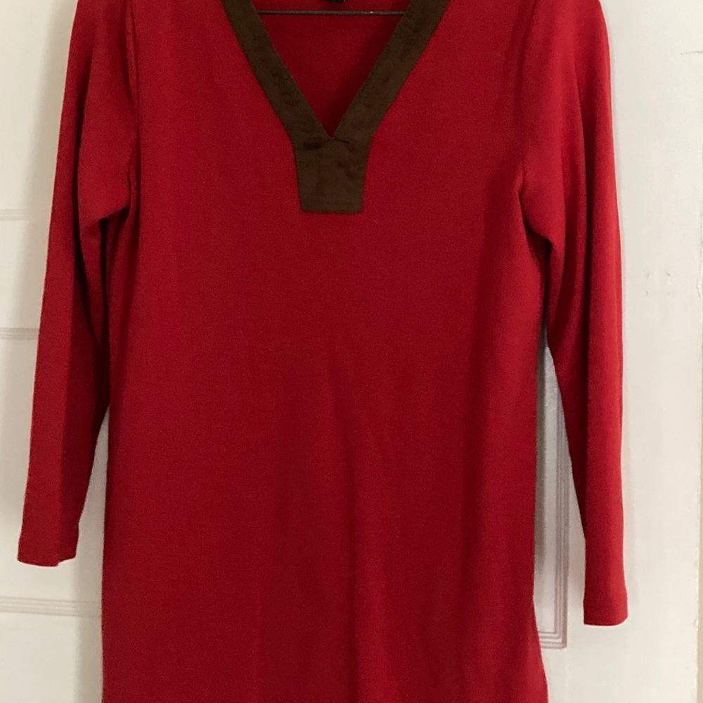 Lauren jersey long sleeve red top